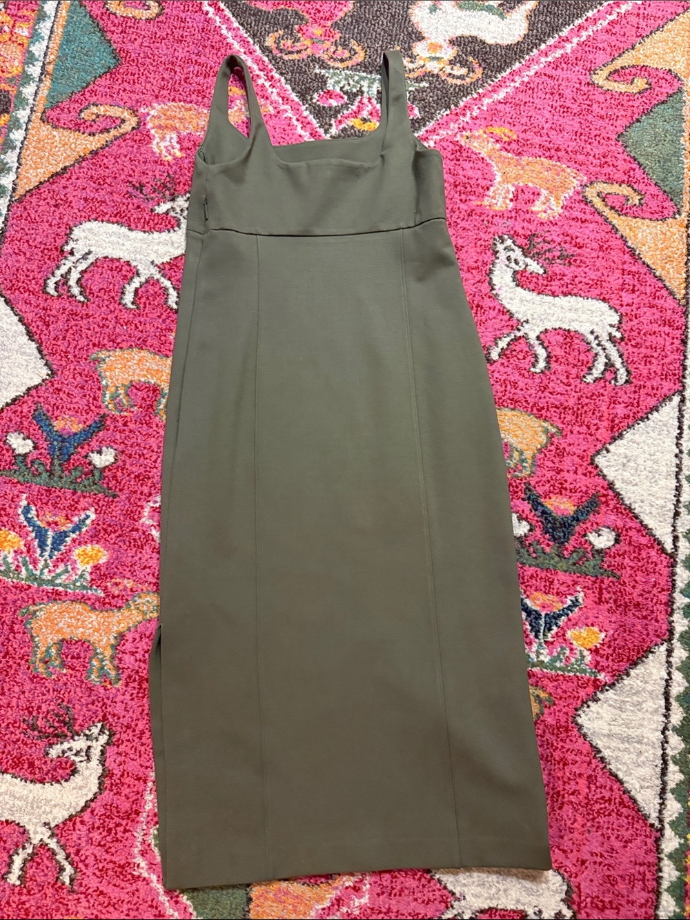 SPANX Olive Tank Midi Dress with Square Neck - Picture 6 of 6
